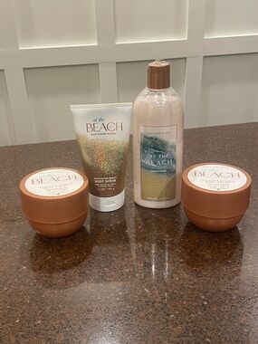 Bath & Body Works At The Beach Set -New- Body Cream x 2/ Conditioner/ Scrub